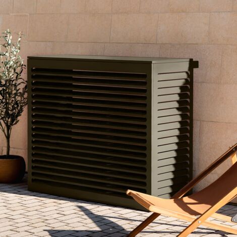 Cache climatiseur XL en aluminium 2mm – Dimensions 123 x 58 x 110 cm – Protection contre intempéries et nuisibles