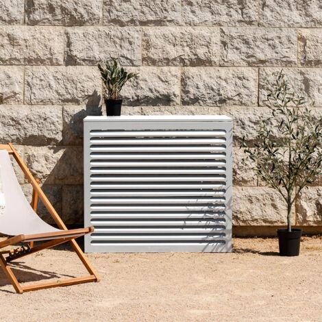 Cache climatiseur aluminium 2 mm – Protection intempéries et nuisibles – Dimensions 102 x 54 x 96 cm – Design épuré pour intégration harmonieuse (1/5)