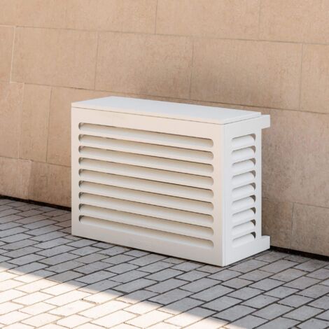 Cache climatiseur aluminium 2 mm – Dimensions 80 x 35 x 60 cm – Protection contre intempéries et nuisibles – Circulation d'air optimale