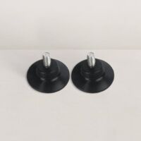Paire de ventouses carrelage pour Aquabike – Diamètre 6 cm – Caoutchouc noir résistant à l'eau salée – Tige inox pour fixation durable