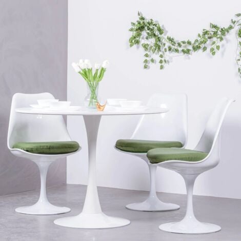 Nest Dream - Table à manger ronde design (100cm) - Stratus - Blanc