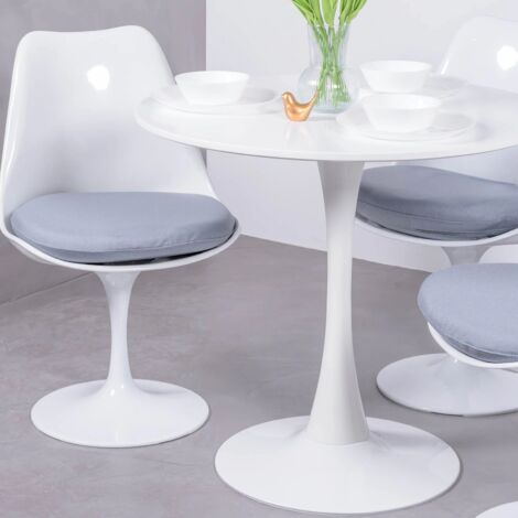 Nest Dream - Table à manger ronde design (80cm) - Stratus - Blanc