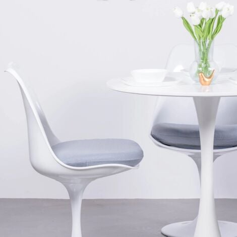 Nest Dream - Table à manger ronde design (80cm) - Stratus - Blanc