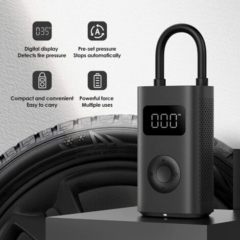Portable Air Compressor Car Tire Inflator Electric Inflator Bike Pump,Mini Portable Air Compressor Digital LED Lamp,2000mAh Type-C Charging 150PSI for Bike/Motorcycle/Ball