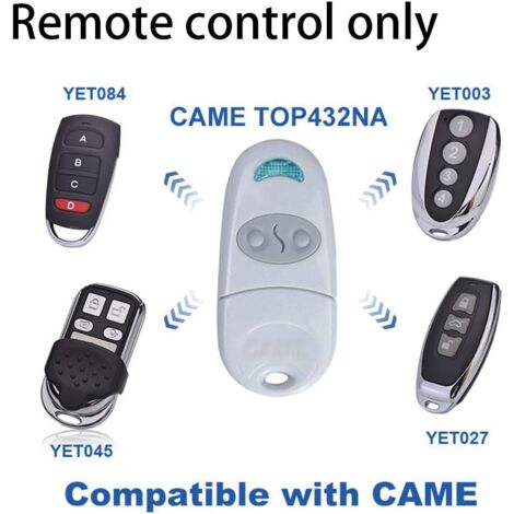 Garage Door Remote Control Fit for Top 433.92MHz/NA Remote Control，Gate Remote Control Compatible for Came TOP432NA / 432EE / 432M / 432S / 432A / 432, 433.92 MHz