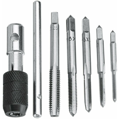 5Pcs Metric Hand Straight Flute Taps Assortment M3 M4 M5 M6 M8 with 1Pc ...