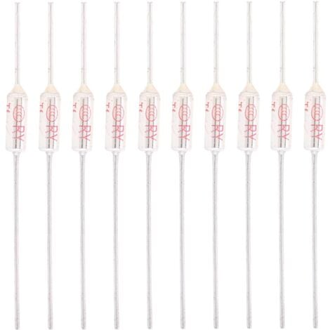 Jeffergarden 10 Pièces Fusibles Thermiques 10A 250V, Coupure de Fusible Thermique à Coque Métallique, Fusible de Température(192°C)