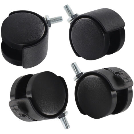 Ruote Per Sedia Ufficio In Gomma - 5,1cm Nero, Attacco M10x12mm - Foto 3