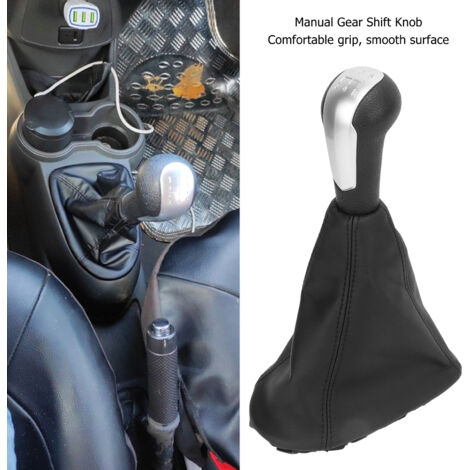 Pomello Cambio 5 Marce In Pelle PU E ABS Per Opel Corsa D | Manopola Ricambio Con Cuffia, 009140093 19276456 - 2