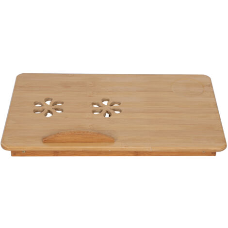 BAKAJI Tavolino Vassoio Colazione da Letto in bamboo, Con gambe pieghevoli ideale per Divano Porta Notebook Pc (60 x 30 x 25 cm