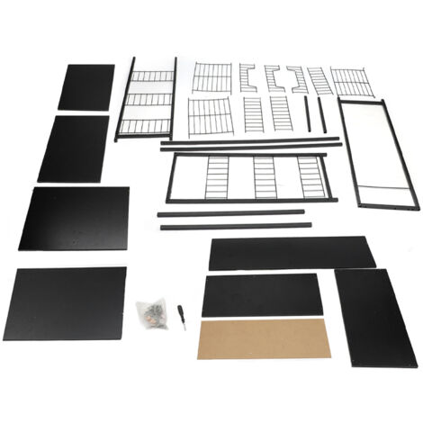 Organizzatore Per Armadio A Filo - Set Di 2 Scaffali In Metallo Con Piedini Antiscivolo, Nero - Foto 8