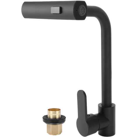 Rubinetto Per Lavello ImiiHO 066 Con Spruzzatore Estraibile, Maniglia Singola, Finitura Nero Opaco, In Ottone E ABS - 3