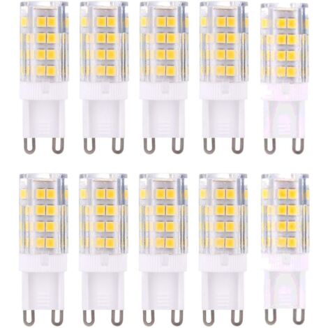 Bombillas LED G9, luz blanca cálida 3000K 5W Bombilla LED G9 equivalente a bombillas halógenas de 40 W y 420 lúmenes no regulable, juego de 10 [Clase energética A+]