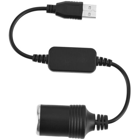 Jeffergarden Convertisseur pratique Port USB convertisseur de puissance, vers prise allume-cigare de voiture 12V, cordon électronique pour chien pour enregistreur de conduite