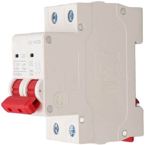 Jeffergarden ‌Interruptor Automático DC 2P 20A 1000V para Sistema Solar Fotovoltaico, Capacidad de Ruptura 6000A‌ (1/5)