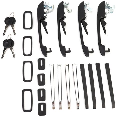 Jeffergarden Poignée de porte extérieure avant arrière gauche droite avec clés, 4 pièces, adaptée à la Golf MK1/MK2