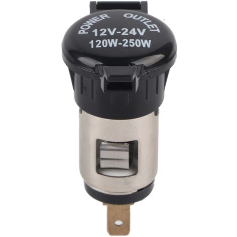 Jeffergarden Adaptador de encendedor de cigarrillos, enchufe DC12-24V negro para motocicleta Camper Car (1/5)