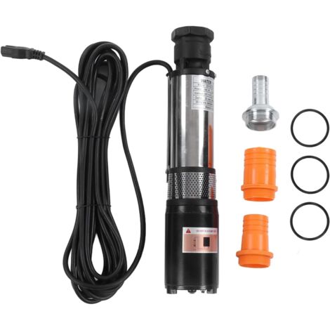 Jeffergarden Pompe à eau solaire DC 12V, moteur en fil de cuivre, puits Submersible en acier inoxydable à haute levée, 180W,pour le ménage industriel et l'agriculture (1/5)