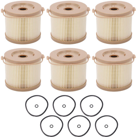 Jeffergarden Kit de aceite separador de agua de filtro de combustible de 6 piezas de repuesto para RACOR 2010PM‑OR 500FG