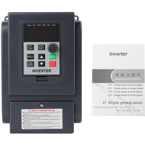 Jeffergarden Controlador de velocidad de inversor de frecuencia variable VFD de 1,5 kW con entrada monofásica de 220 V y salida trifásica de 380 V