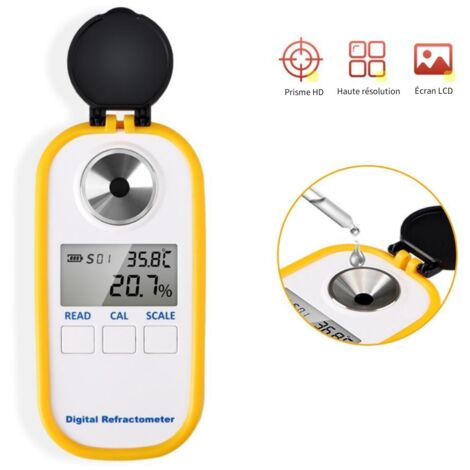 Jeffergarden Refractómetro Digital Portátil para Miel 0-90%, Medidor de Concentración de Azúcar de Bolsillo (1/5)