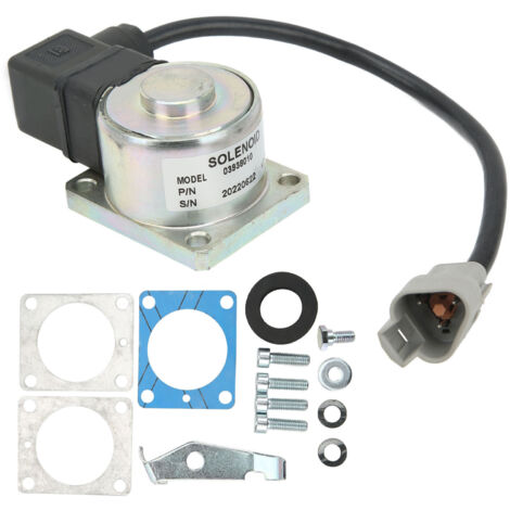 Jeffergarden Válvula solenoide de apagado, Control de apagado de parada de 12V, alto rendimiento para Motor diésel HATZ L M