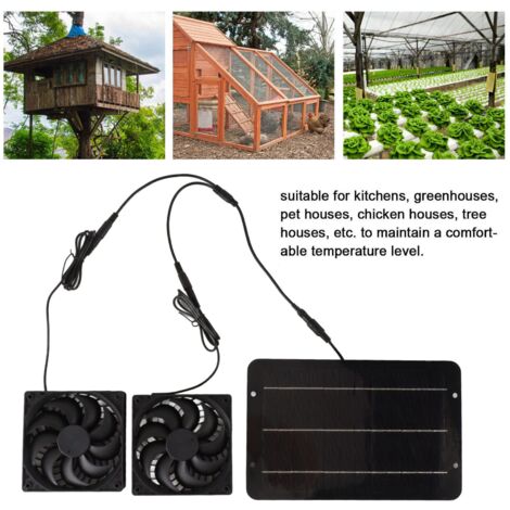 Ventilatore Solare Da Soffitta 12V Con Pannello 10W - Kit Ventilazione In ABS Per Serre E Barche