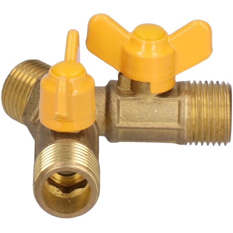 Jeffergarden Valvola a sfera per gas combustibile a 3 vie G1/2 raccordo per interruttore gas naturale con filettatura maschio per dispositivo gas combustibile