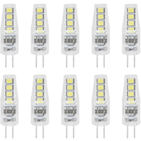 Jeffergarden 10Pcs Lampadine PC G4 8LED 2W 360°, Chip Lampada 2835 per Casa/Ufficio 220V