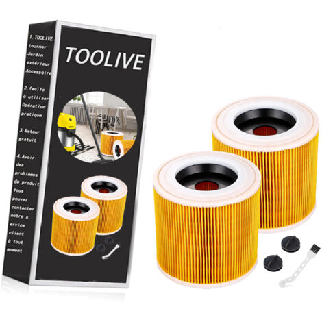2er-Pack Kartuschenfilter für Kärcher WD3 Premium, WD2, WD3, WD3P, MV2, MV3 - WD3-Filter 2er-Pack Kartuschenfilter für Kärcher WD3 Premium, WD2, WD3, WD3P, MV2, MV3 - WD3-Filter