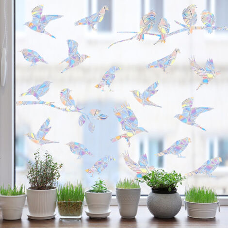 45 Suncatcher Sticker Im Prisma-Look – Runde Fensteraufkleber Gegen Vogelschlag, Elektrostatisch Haftend Für Glas & Türen, Regenbogen-Effekt Inklusive