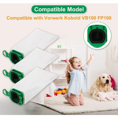 10 Stück Staubsaugerbeutel für Vorwerk Kobold VB100 VB 100 FP100 FP 100 Premium Filterbeutel für Kobold VB100 filterlosen Staubsauger (1/5)