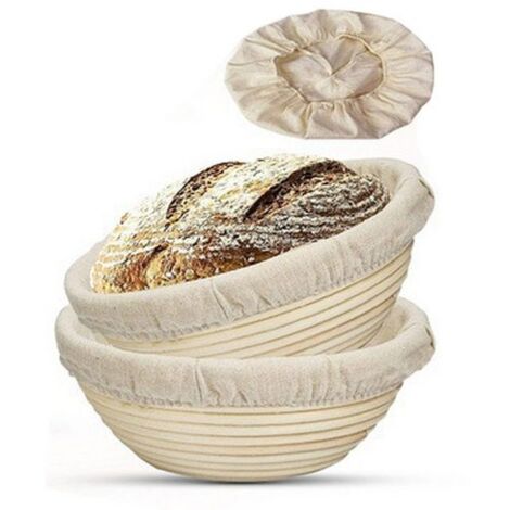 Gärkorb Bäckerleinen Leinentuch mit Teigschaber für Brot Gärkorb 25cm
