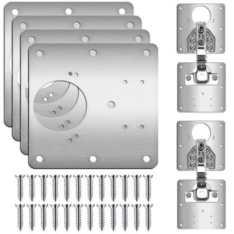 4-tlg Edelstahl Tür Reparaturplatten - Verstärkung Für Holzschlösser