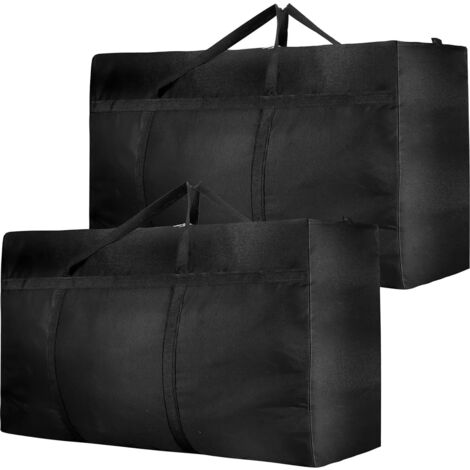 Pack of 2 180L Extra Large Storage Bags, 600D Oxford Heavy-Duty Moving Bags with Zips, Handle, Waterproof Carry Bag for Moving Duvets, Clothes, Bedding Storage (1/5)