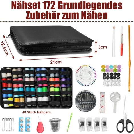 Nähset Basic - 21-teiliges Tragbares Nähzubehör-Set Mit