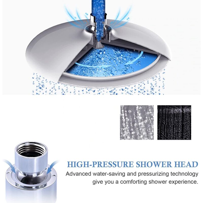 Rainfall Shower Head 8 Inch Large Top Spray Showerhead 304 Stainless - View #8