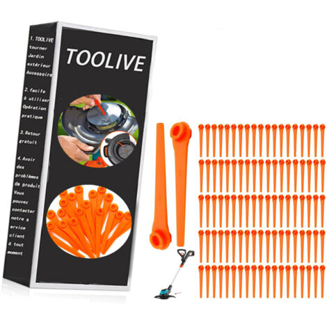 100x Plastic Replacement Blades for Gardena 9823 9825 9820 9821 Brush Cutter Blades 70mm