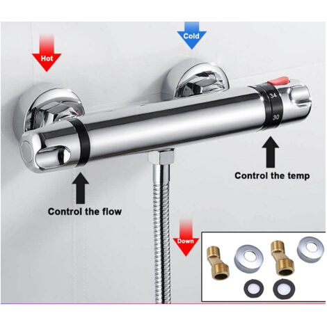 Thermostatic Shower Mixer Top Outlet G3/4, Brass Thermostatic Bar