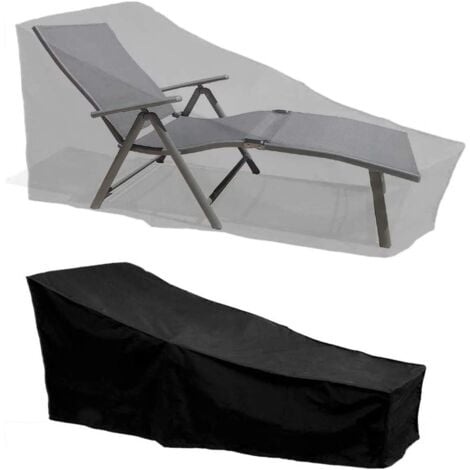 Waterproof Windproof UV Protection 210D Oxford Fabric Sun Lounger Cover Deck Chair Cover (210 x 75 x 40/80 cm) - Black