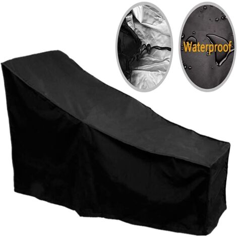 Waterproof Windproof UV Protection 210D Oxford Fabric Sun Lounger Cover Deck Chair Cover (210 x 75 x 40/80 cm) - Black