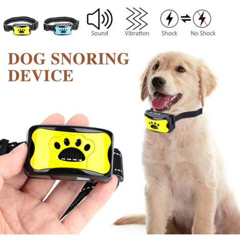 Anti Bark Dog Collar, Rechargeable Anti Bark Collar for Small Medium Large Dogs, Smart Training Collar with 2 Vibration and Sound Modes and 7 Sensitivity Levels, Lemon Yellow