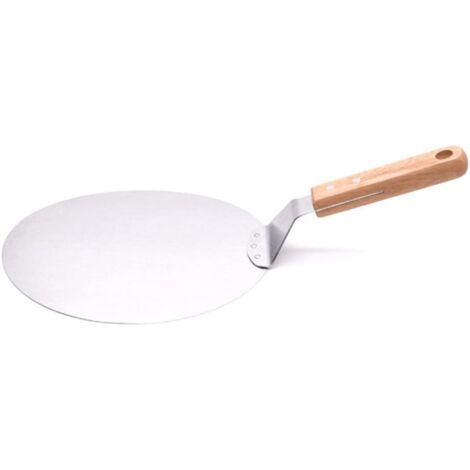 Stainless steel pizza peel with wooden handle, pizza peel for pizza stone, bread peel, cake peel, pizza peel, (25.4 cm)