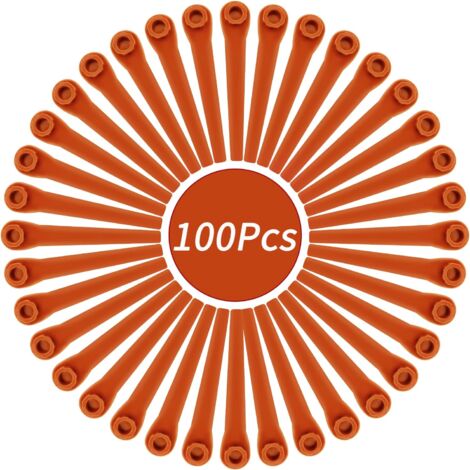 Pack of 100 replacement blades compatible with the Gardena lawn trimmer, plastic blade for Gardena 9823 9825 9820 9821 (1/5)