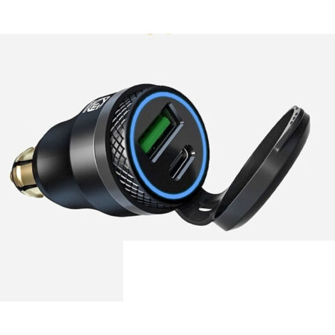 USB Cigarette Lighter Adapter - For BMW Motorcycle, DIN/Hella - EU Plug USB C PD 3.0 & QC 3.0 (1/4)