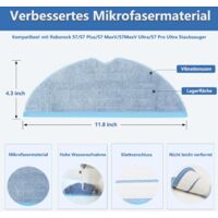 12 Pcs Replacement Mop Pads For Roborock S7/S8 Series Robot Vacuums - Microfiber VibraRise Cleaning Cloths