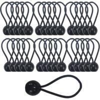 30pcs elastic tensioners, tarpaulin tensioners, elastic bungee, elastic tensioners for gazebo, tarpaulin, camping, tent, curtains, extension harness (200mm)