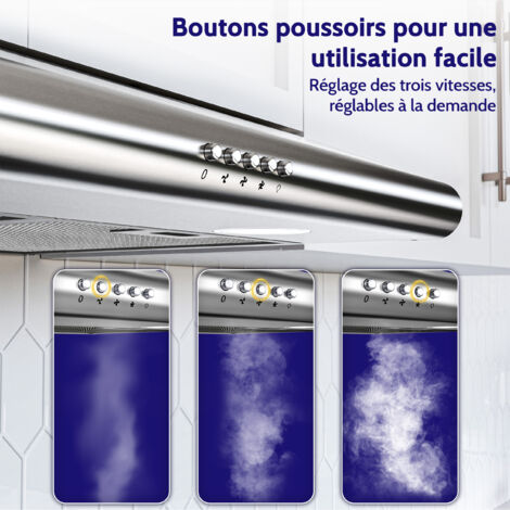 FIREGAS Campana Extractora de 60cm, Potencia Succión 250m³/h, Motor sin escobillas, Bajo Consumo, Control Mecánico, 3 Niveles de Potencia,Acabado en Inox [Clase de eficiencia energética A]