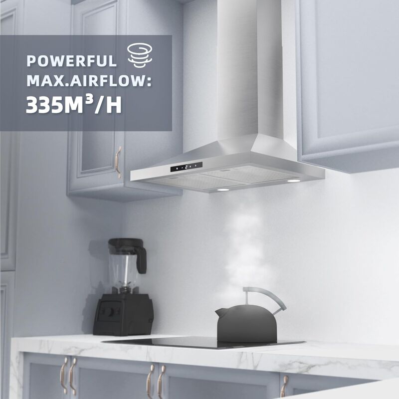 Cappa Aspirante FIREGAS 60 Cm - 487 M³/h, Ricircolo, 9 Livelli, Con Filtro Carbone - Foto 9