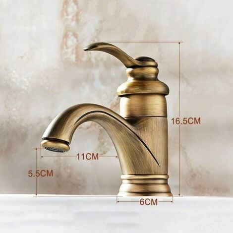 Grifo de baño antiguo retro Ulisem, grifo mezclador de lavabo europeo para baño con agua caliente y fría, acabado en bronce, jarras vintage, rociador, dibujo, barra de balcón, inodoro, grifo de agua p